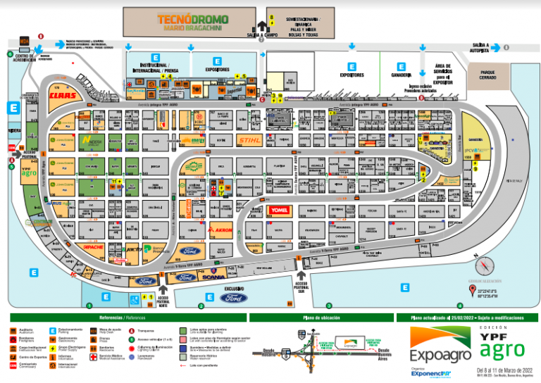 Plano y listado de Expositores Expoagro 2025 Edición YPF Agro