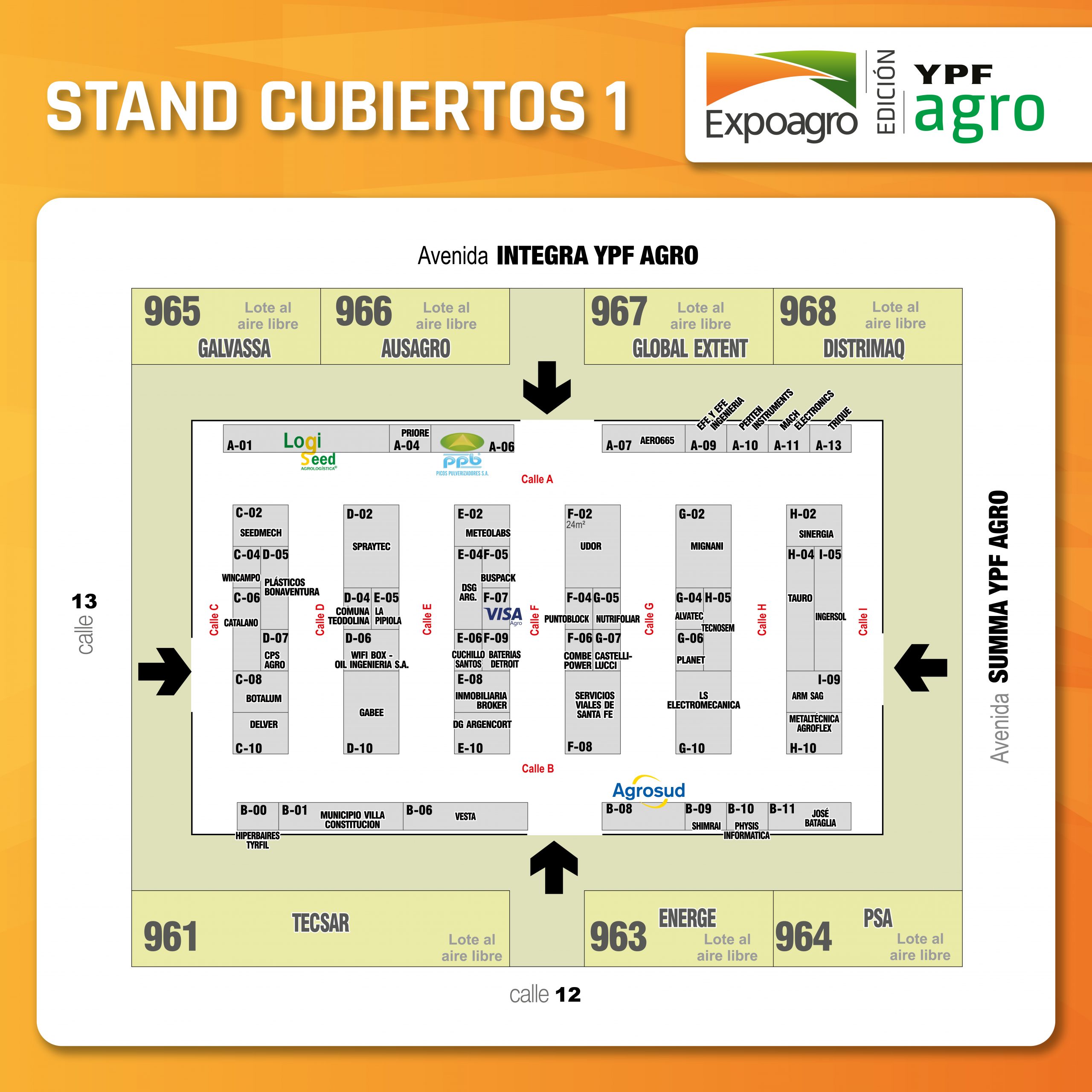 Plano y listado de Expositores Expoagro 2024 Edición YPF Agro